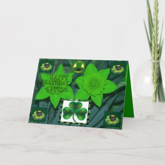 St Patrick's Day Pot of Gold Verjaardag Kaart (Voorkant)