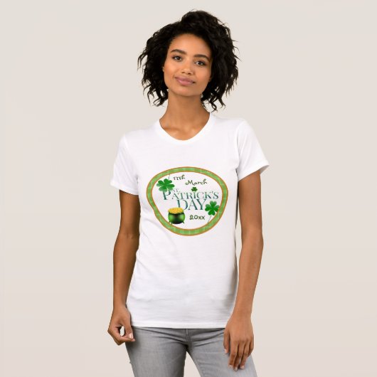 St Patrick's Day Pot o'Gold Shamrock T-shirt (Voorkant volledig)
