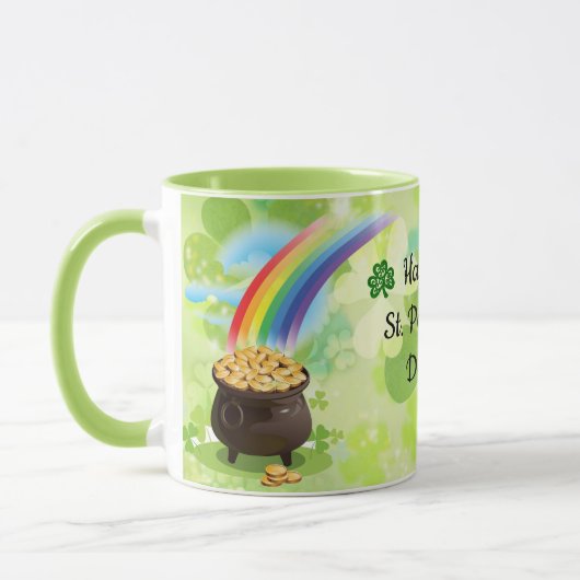 St. Patrick's Day Pot van Gold Leprechaun Koffie Mok (Links)