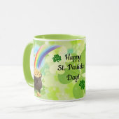 St. Patrick's Day Pot van Gold Leprechaun Koffie Mok (Voorkant links)