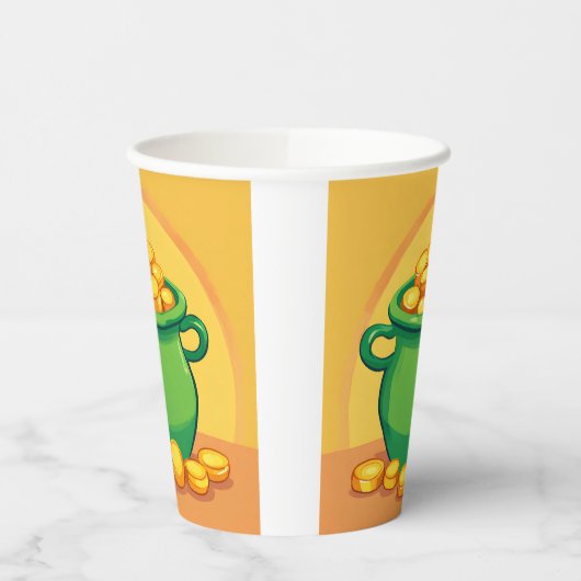 St. Patrick's Day Pot van Gold Paper cup Papieren Bekers (Links)