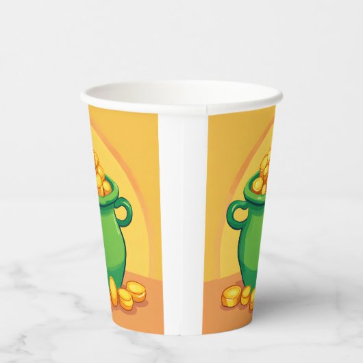 St. Patrick's Day Pot van Gold Paper cup Papieren Bekers (Rechts)