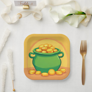 St. Patrick's Day Pot van Goud Papier Bord