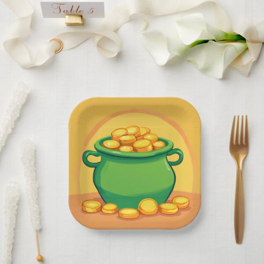 St. Patrick's Day Pot van Goud Papier Bord (Huwelijk)