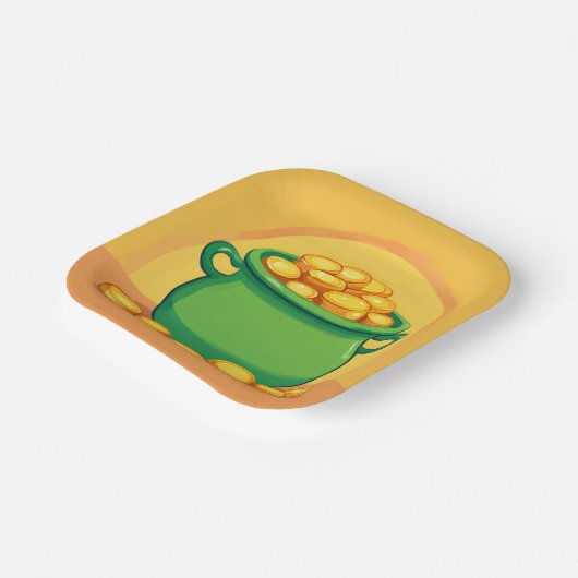 St. Patrick's Day Pot van Goud Papier Bord (Gebogen)