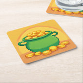 St. Patrick's Day Pot van Goud Papier Onderzetter (Schuin)