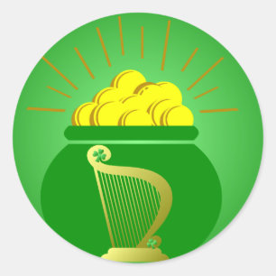 St Patrick's Day Pot van gouden Sticker