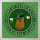 St Patrick's Day Potato in een Pet Poster (Voorkant)