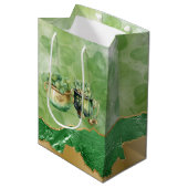 St. Patrick's Day Pots of Gold Irish Clovers Medium Cadeauzakje (Voorkant Gekanteld)