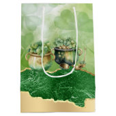 St. Patrick's Day Pots of Gold Irish Clovers Medium Cadeauzakje (Achterkant)