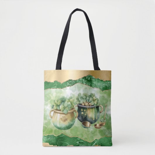 St. Patrick's Day Pots of Gold Irish Clovers Tote Bag (Voorkant)