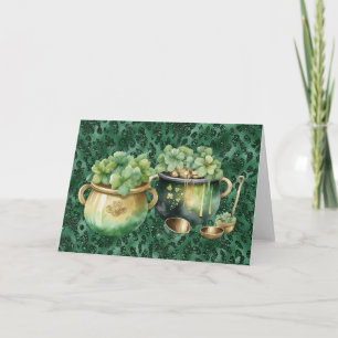 St. Patrick's Day Potten Goud Ierse Klavers Kaart