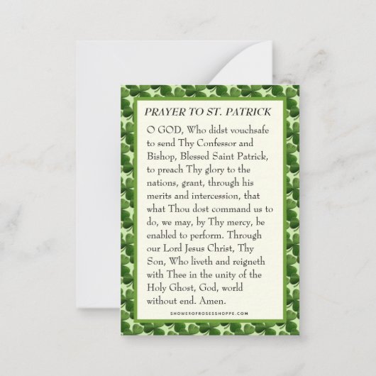  St. Patrick's Day Prayer Angel Rosary Notitiekaartje (Achterkant)