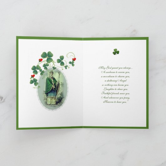 St. Patrick's Day Prayer Blessing Religious Card Kaart (Binnen)