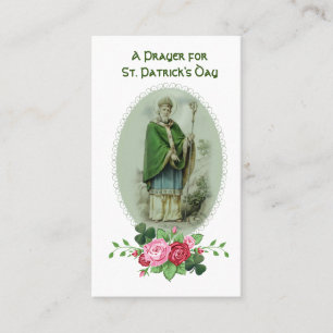 St Patricks Day Prayer Blessing Religious Heilige  Visitekaartje