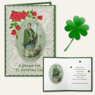 St. Patrick's Day Prayer Religieuze Shamrocks Feestdagen Kaart