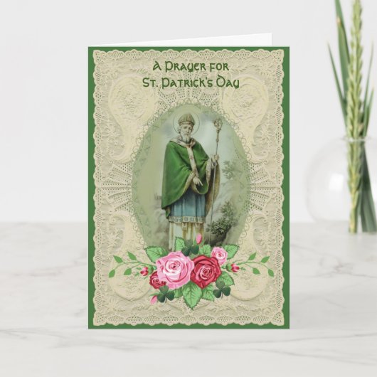St. Patrick's Day Prayer Religieuze Shamrocks Feestdagen Kaart (Voorkant)