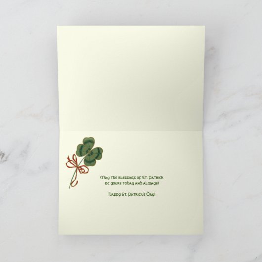 St. Patrick's Day Prayer Religieuze Shamrocks Kaart (Binnen)