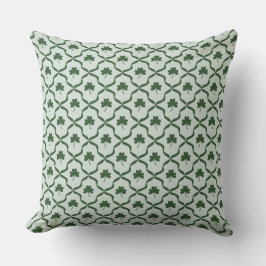 St. Patrick's Day Preppy Green Shamrock Lattice Kussen