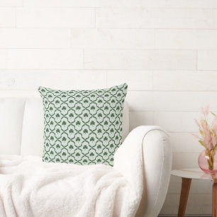 St. Patrick's Day Preppy Groen Klaverrooster Kussen