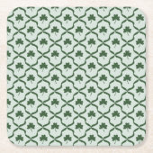 St. Patrick's Day Preppy Shamrock Clover Lattice Kartonnen Onderzetters (Voorkant)