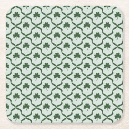 St. Patrick's Day Preppy Shamrock Clover Lattice  Kartonnen Onderzetters