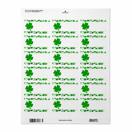 St. Patrick's Day Print je eigen mailinglabel Etiket (Full Sheet)