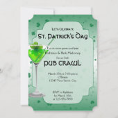 St. Patricks Day Pub Crawl Party Invitation Kaart (Voorkant)