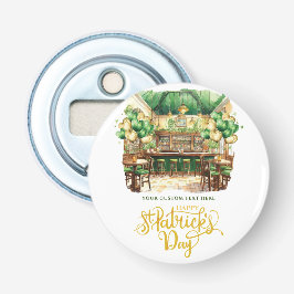 St. Patrick's Day Pub gepersonaliseerd Button Flesopener