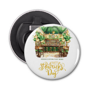 St. Patrick's Day Pub gepersonaliseerd Button Flesopener