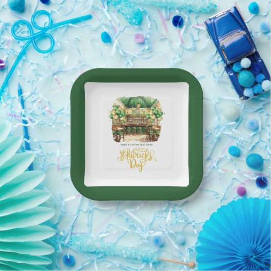 St. Patrick's Day Pub Gepersonaliseerde Waterverf Papieren Bordje (Feest)