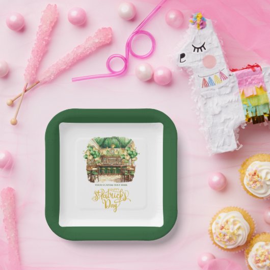 St. Patrick's Day Pub Gepersonaliseerde Waterverf Papieren Bordje (Feest)