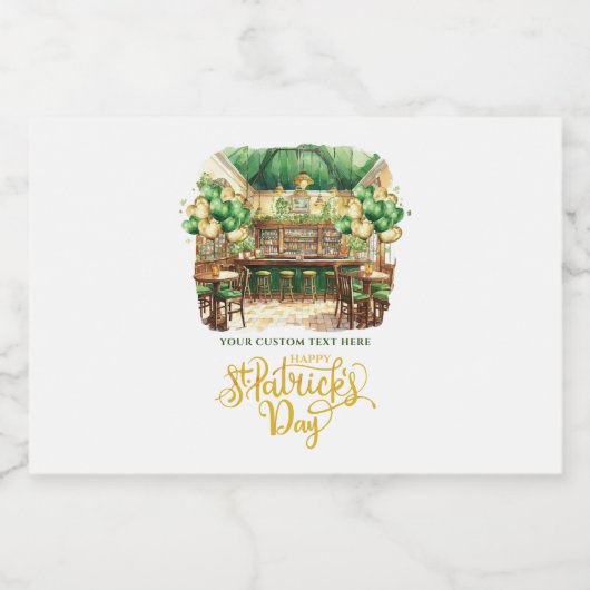 St. Patrick's Day Pub Party Custom Likeurfles Etiket (Enkel label)