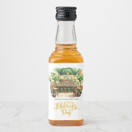 St. Patrick's Day Pub Party Custom Likeurfles Etiket (Voorkant)