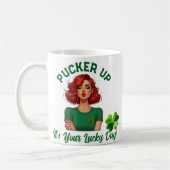 St Patrick's Day Pucker up, het is je geluksdag! Koffiemok (Links)