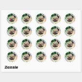 St. Patrick's Day Pug Classic Round Sticker (Vel)