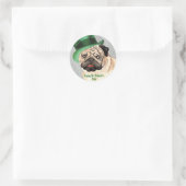 St. Patrick's Day Pug Classic Round Sticker (Tas)