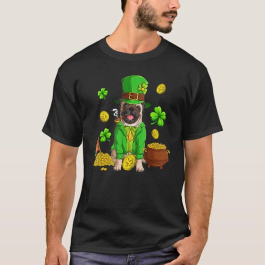 St Patricks Day Pug Irish Dogs Saint Paddys Day T-shirt (Voorkant)