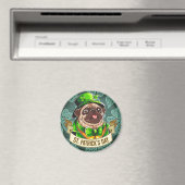 St. Patrick's Day Pug Magneet (Insitu (Vaatwasser))