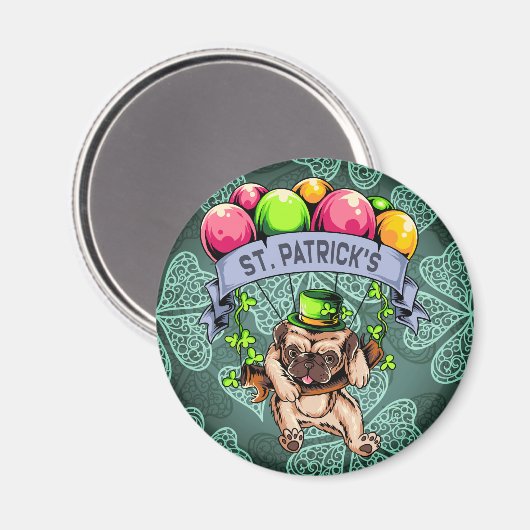 St. Patrick's Day Pug Magneet (Voorkant / Achterkant)