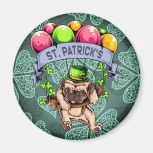 St. Patrick's Day Pug Magneet