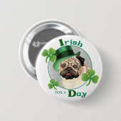 St. Patrick's Day Pug Ronde Button 5,7 Cm (Voorkant /achterkant)