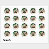 St. Patrick's Day Pug Ronde Sticker (Vel)