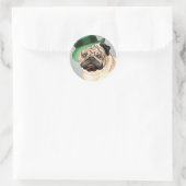 St. Patrick's Day Pug Ronde Sticker (Tas)