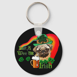 St. Patrick's Day Pug Sleutelhanger