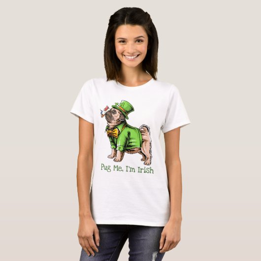 St. Patrick's Day Pug T-shirt (Voorkant volledig)