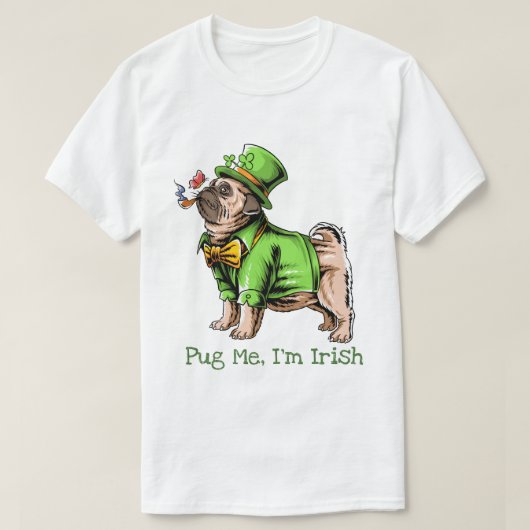 St. Patrick's Day Pug T-shirt (Design voorkant)