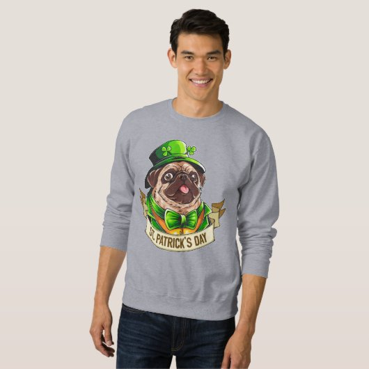 St. Patrick's Day Pug Trui (Voorkant volledig)