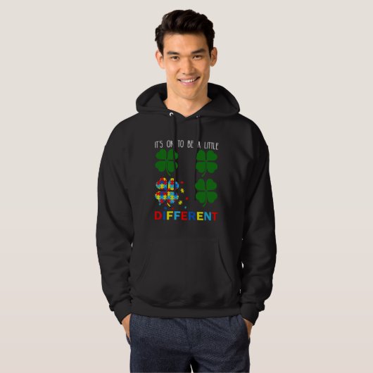 St Patricks Day Puzzle Shamrock Autism Awareness S Hoodie (Voorkant volledig)