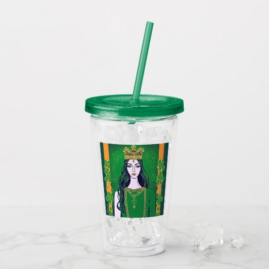 St Patrick's Day Queen Acryl Drinkbeker (Achterkant ijs)